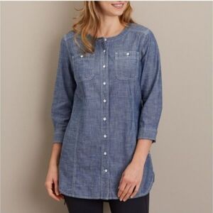 Duluth Trading Co Blue Tunic Top